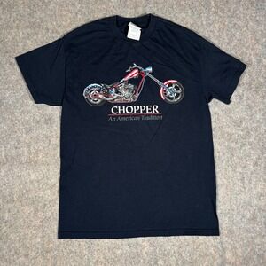 VTG Tennessee River Chopper Motorcycle T Shirt Mens M Black American Tradition